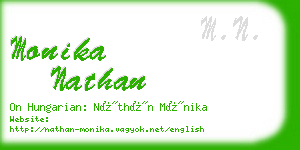 monika nathan business card